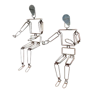 Pair of 1990s Articulated Metal Figures