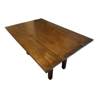 English Red Oak Flip Top Rectangular Table For Sale