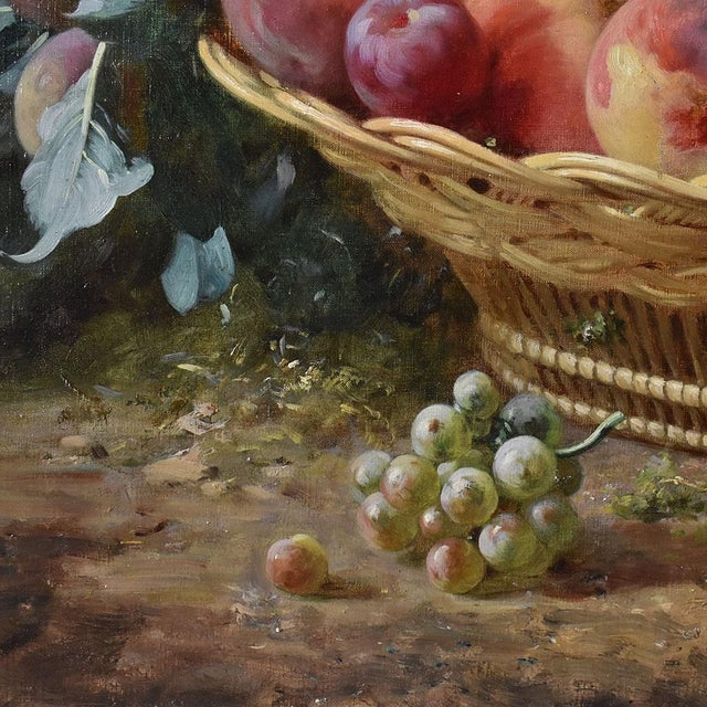 Gustave Émile Couder, Still Life with Fruit, Peaches and Plums, Oil on Canvas, 1894, Framed For Sale - Image 6 of 11