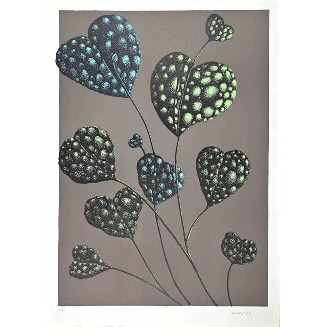 Fioritura del Tuttocuore is an original lithograph realized by Renzo Margonari in 1976. Hand-signed. Artist's proof. This...