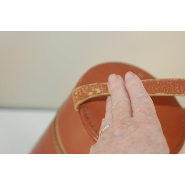 Chestnut Vintage Portable Cowhide Liquor Bar For Sale - Image 8 of 11