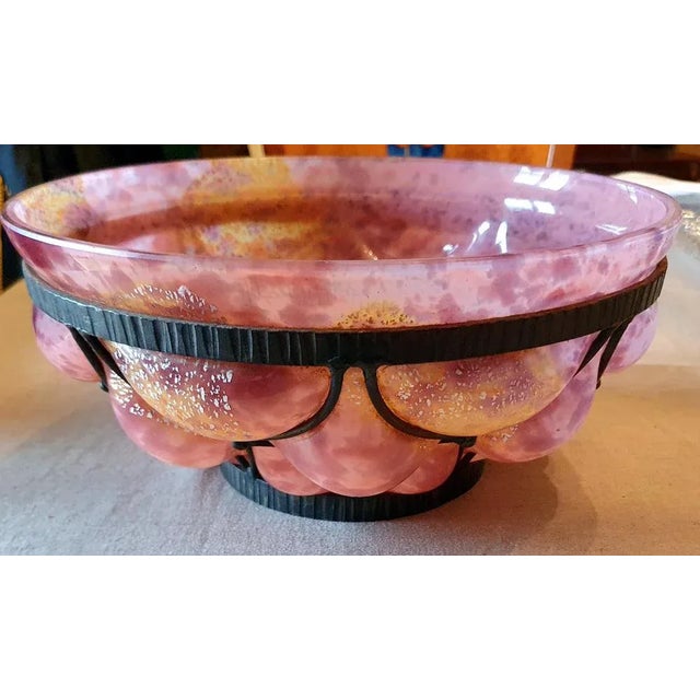 Glass & Wrought Iron Bowl by Andre Delatte, 1920s For Sale - Image 11 of 11