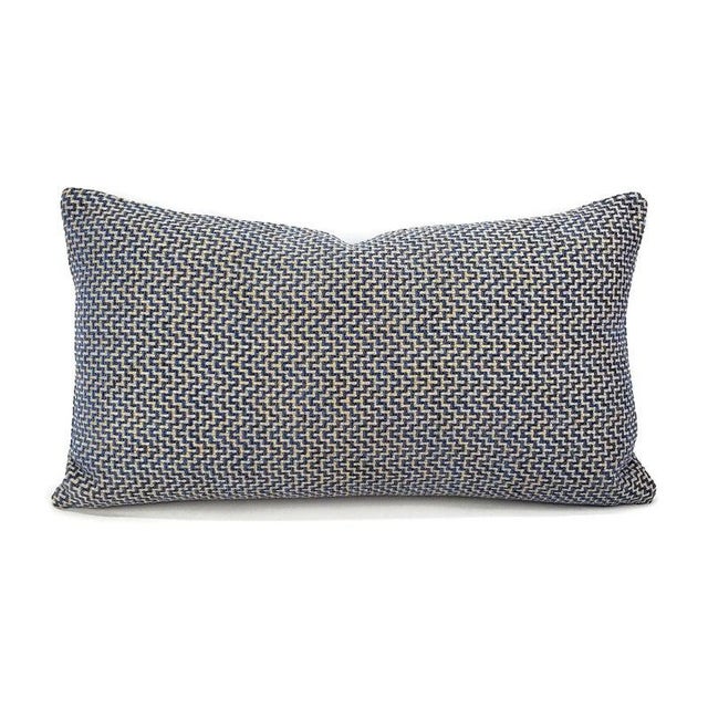 Textile F. Schumacher Orwell in Lapis Lumbar Pillow Cover - 11" X 20" For Sale - Image 7 of 7