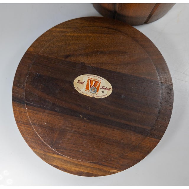 Mid-Century Modern Walnut Ice Bucket or Trash Can by Vermillion For Sale - Image 10 of 13