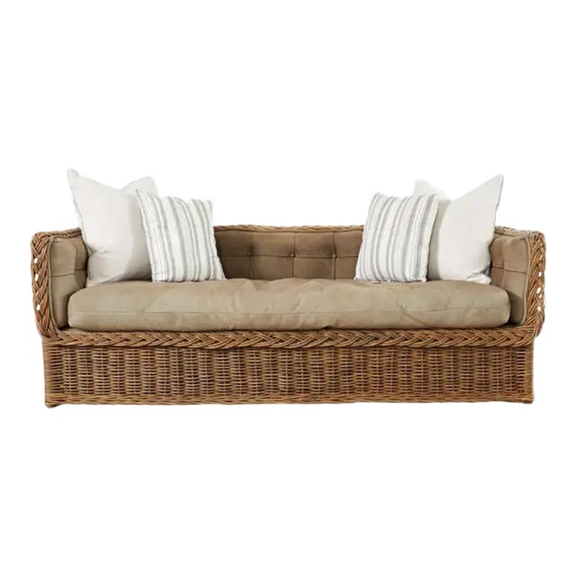 Michael Taylor Style Wicker Rattan Daybed Sofa by Wicker Works Chairish