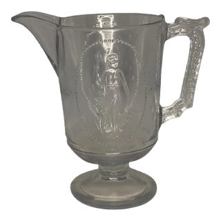 Late 19th Century EAPG Richards & Hartley Cupid and Venus Flint Glass No. 500 Pitcher c. 1874-1885 For Sale