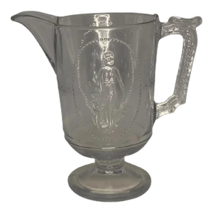 Late 19th Century EAPG Richards & Hartley Cupid and Venus Flint Glass No. 500 Pitcher c. 1874-1885