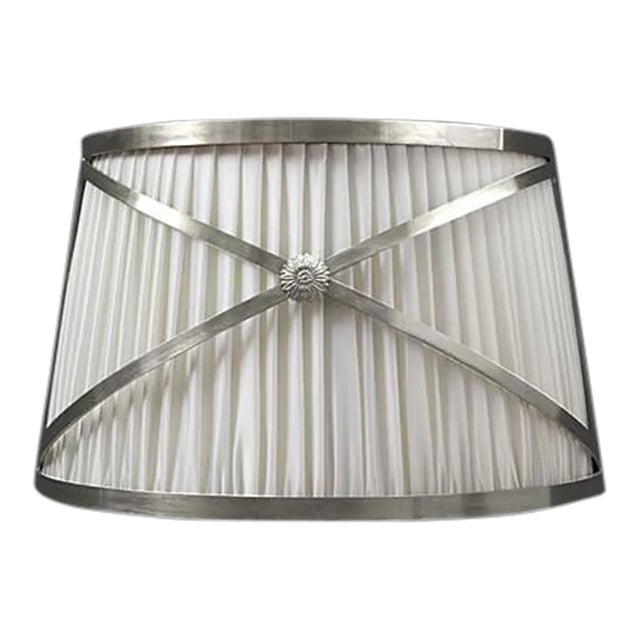 Drum Mezzo Sconce in Silver Finish with Pleated Shade For Sale