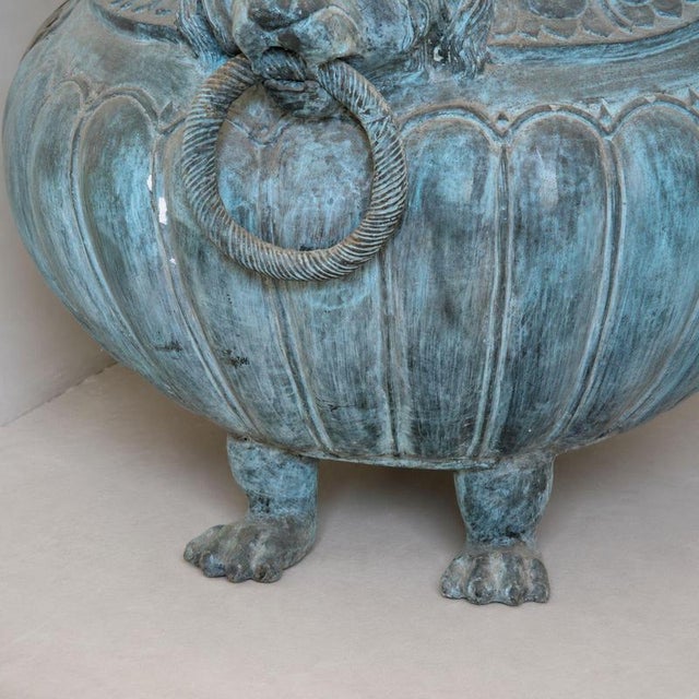 Large Antique Renaissance Style Italian Bronze Flowerpot, 1900s For Sale - Image 6 of 9
