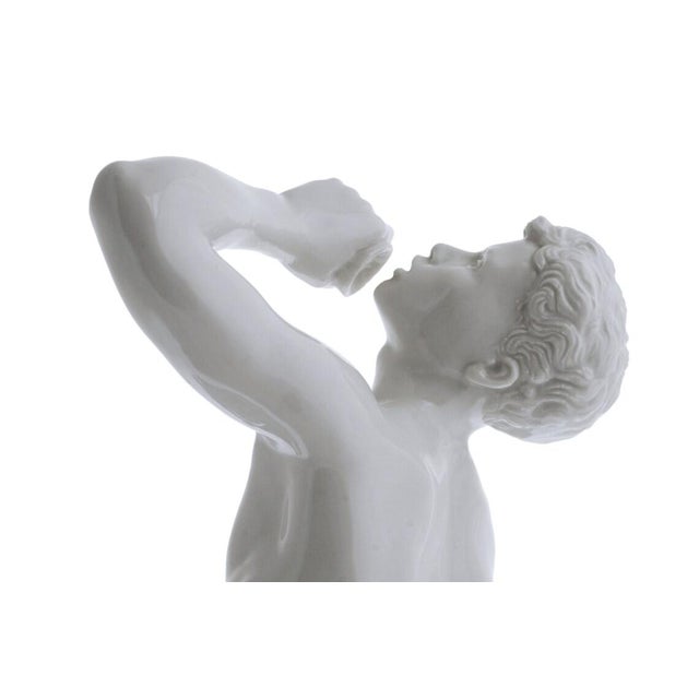 Ceramic Mid 20th Century Young Man Nymphenburg Large White Porcelain Figure For Sale - Image 7 of 10