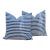 Coastal Stripe, Pair of Vintage Indigo Striped Pillows For Sale