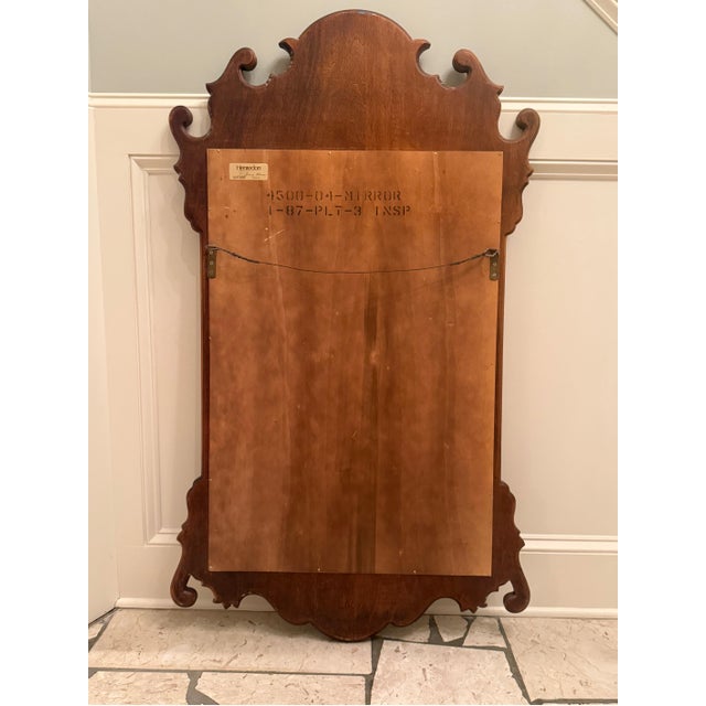Hollywood Regency 1980s Henredon Chippendale-Style Scrolled Wood Wall Mirror - Ornate Carved Hollywood Regency Accent Mirror For Sale - Image 3 of 5