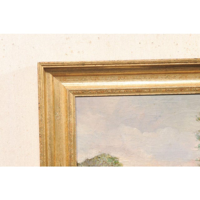 French Country River Landscape, C. 1910 For Sale - Image 4 of 9