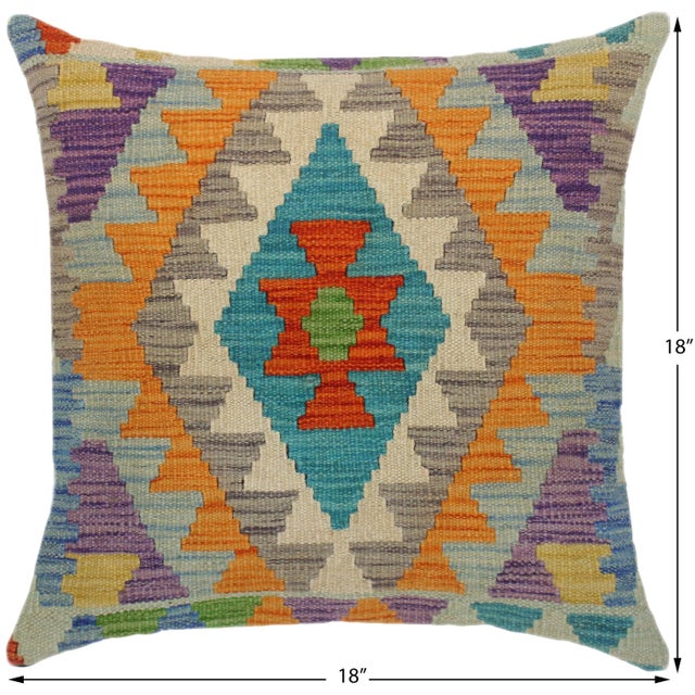 Bohemian Turkish Vicki Hand Woven Kilim Throw Pillow For Sale - Image 4 of 5