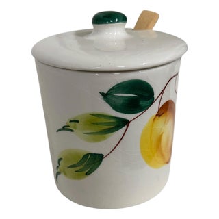 Vintage Italy Condiment Jelly Jar Server For Sale