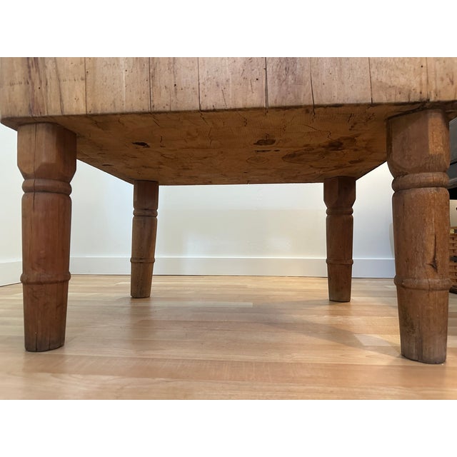 Vintage Michigan Maple Block Co. Solid Maple Butcher Block Table-Petoskey, Michigan-12.5" Thick For Sale - Image 11 of 14