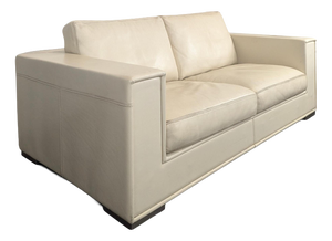 Two-Seater Cream Leather Sofa from Rivolta, Italy