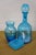 Late 20th Century Vintage 4pc Blue Art Glass Decanter Pitcher Vase Votive Holder Mary Gregory For Sale - Image 5 of 18