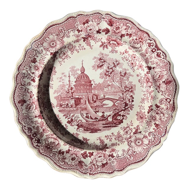 1830s Staffordshire Transferware Dinner Plate For Sale