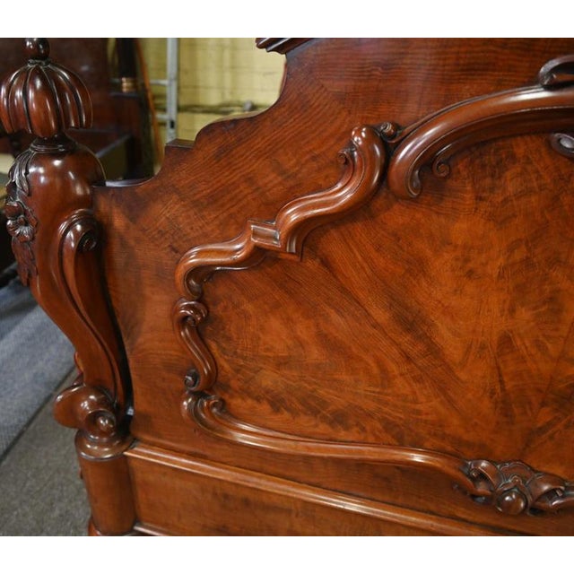 Brown Victorian Mahogany Half Tester Bed with Canopy, 1840s For Sale - Image 8 of 17