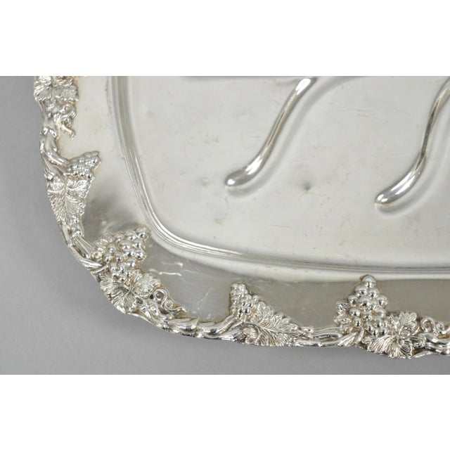 Antique English Victorian Silver Plated Grapevine Meat Cutlery Tray by Benedict For Sale - Image 9 of 13