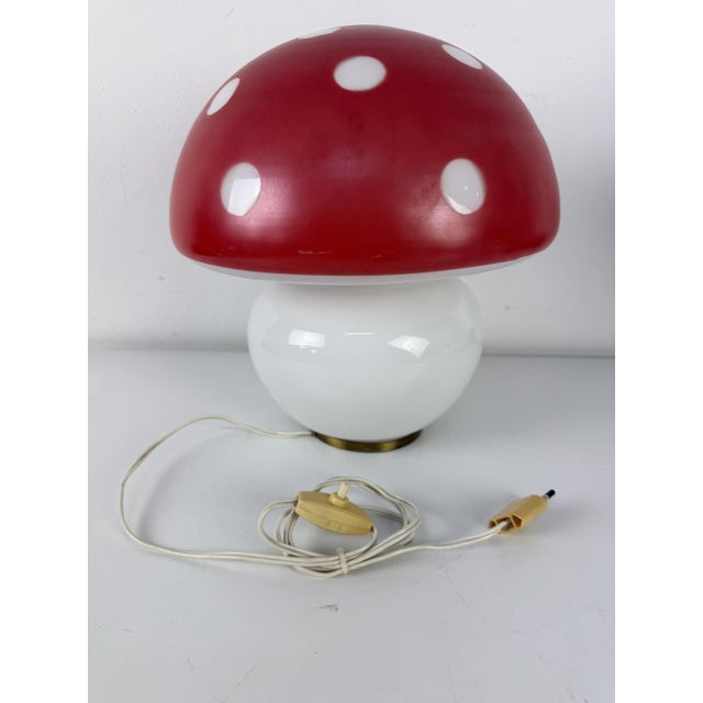 Mushroom Table Lamp in Murano Glass and Brass Base, 1970s For Sale - Image 10 of 10