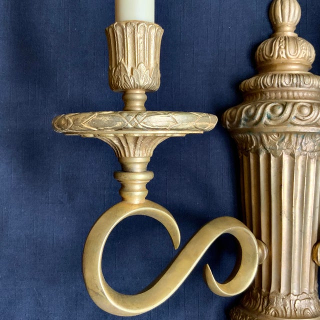 Set of 6 Edward F Caldwell Gilt Bronze Two Arm Sconces, 1910-1925 For Sale - Image 10 of 12