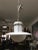 Mid-Century Modern 1980s Forecast Lighting Postmodern Pendant Chandelier, Los Angeles, White & Chrome For Sale - Image 3 of 11