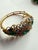 Mid-Century Modern Vintage Signed Capri Demi-Parure – Multi-Layer Rhinestone Floral Dome Brooch/Pendant & Matching Hinged Cuff Bracelet For Sale - Image 3 of 12