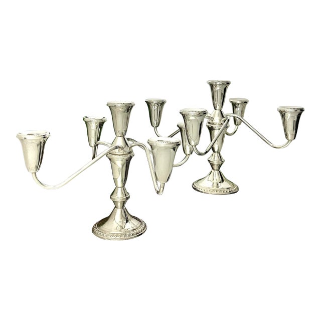 Vintage Duchin Creations Sterling Silver Candelabras - 2 Piece Set For Sale