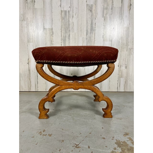 French Antique Oak Stool For Sale - Image 3 of 13