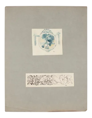 Landscape and Fish Pencil, Watercolor, and Pen on Paper, 1920s
