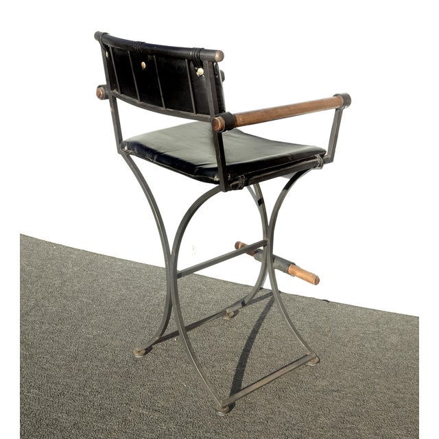 Set of Three Vintage Cleo Baldon Style Mid Century Modern Black Barstools For Sale - Image 12 of 17