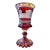Late 19th Century Antique Bohemian Cut Glass Etched Ruby Large Goblet For Sale