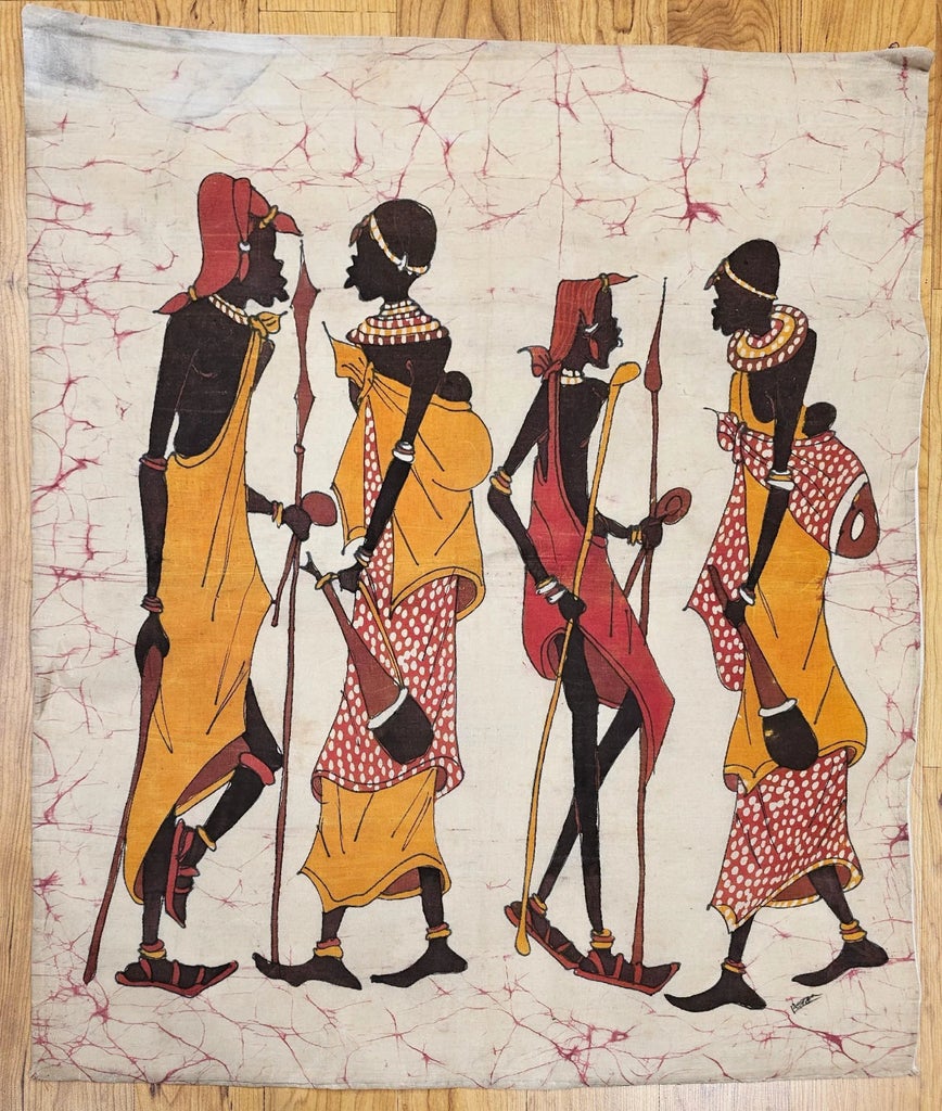 バティック絵画 vintage-african-batik-wall-art