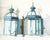 Turquoise Exquisite Pair of Solid Brass & Verdigris Wall Lanterns For Sale - Image 8 of 17