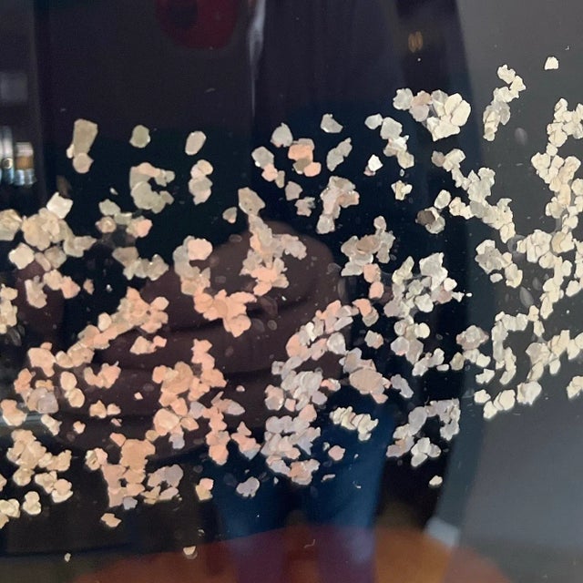 Contemporary Brown Art Glass With Silver Leaf Embellishment Pendant - Large For Sale - Image 6 of 11