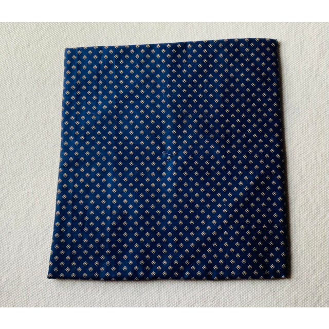 American Handmade Americana Bow Tie Quilt Mat - Vintage Men's Shirting Fabrics For Sale - Image 3 of 6