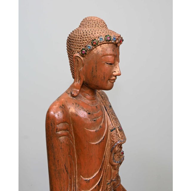Carved Thai Buddha Statue, 1930s For Sale - Image 4 of 15