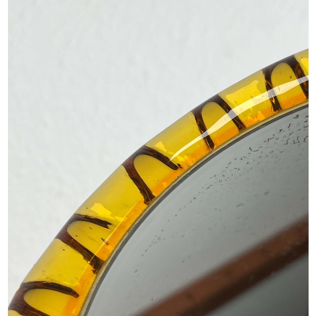 Mid-Century Modern Art Glass Handheld Mirror from Lindshammar, Sweden, 1960s For Sale - Image 4 of 18