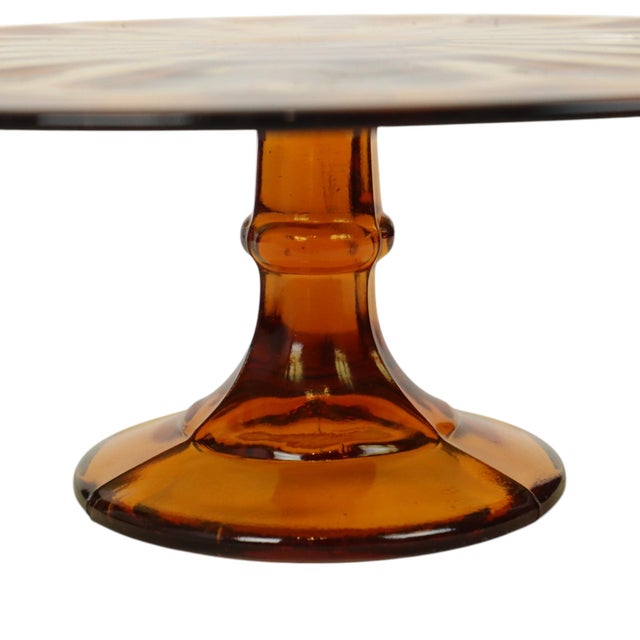 Art Deco Amber Tart Plate Dish from Verrerie de Scailmont, 1930s For Sale - Image 3 of 13