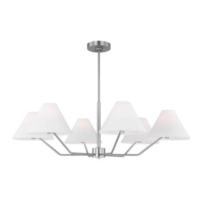 Burke combines thin, angular arms with white linen shades for a modern touch. Designed by Scott, the Burke series is a...