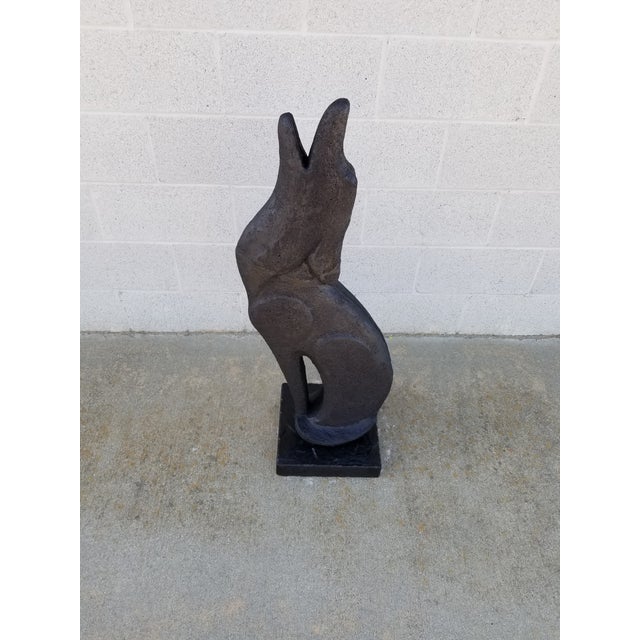 Sculpture Materials Mid Century Coyote Terracotta and Cement Statue For Sale - Image 7 of 11