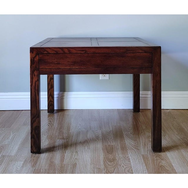 Brown 1980s Campaign End Table by Henredon For Sale - Image 8 of 10