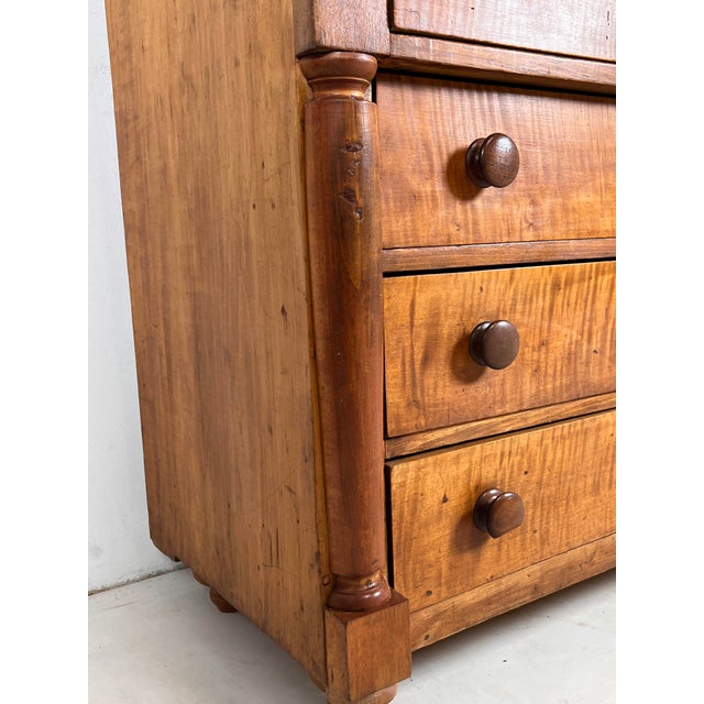 C. 1820s Antique Tiger Maple American Empire Chest For Sale In Boston - Image 6 of 11