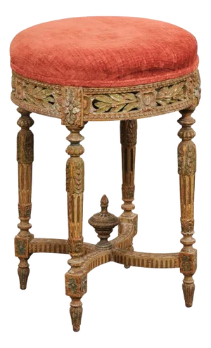 19th Century Carved French Neoclassic Stool