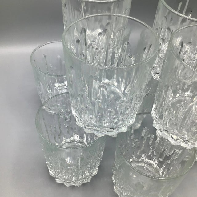Rare Vintage Italian Crystal Lowball Glasses With Vertical Cut Drip Lines-Set of 11 For Sale - Image 11 of 13
