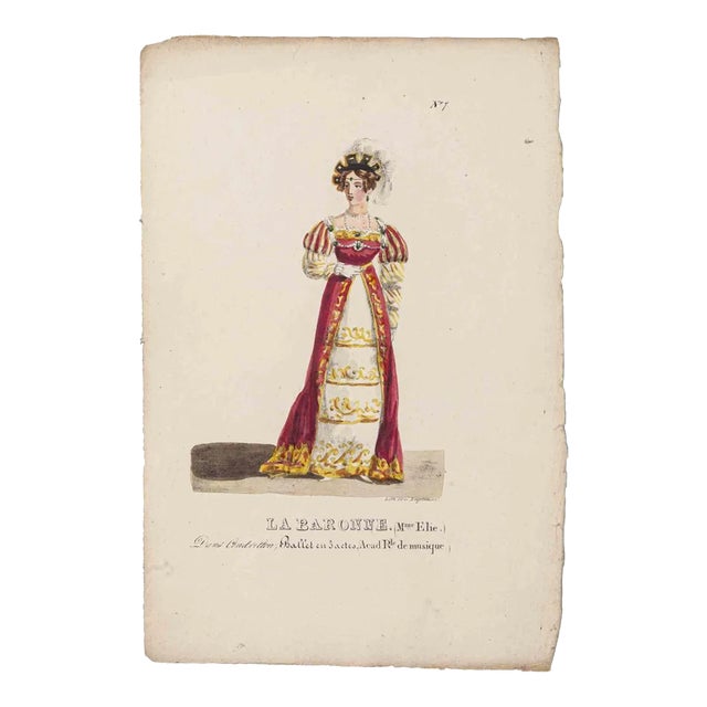 Godefroy Engelmann, Grands Théâtres de Paris, La Baronne, Original Lithograph, 19th Century For Sale