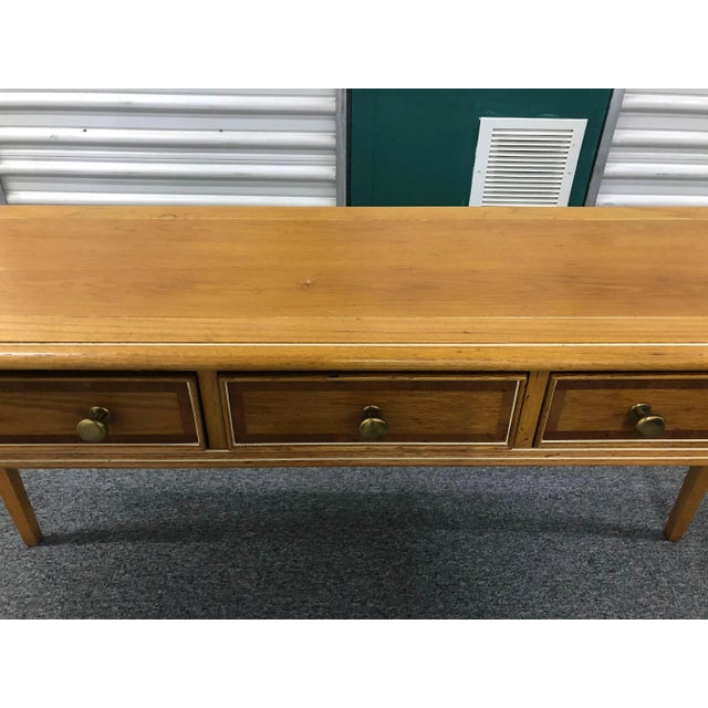 Contemporary Century Fine Furniture Oak Console Table For Sale - Image 3 of 11