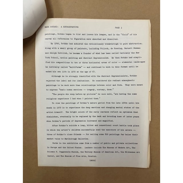 Mark Rothko, A Retrospective, 1978 First Edition Book | Chairish